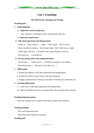 Speaking and Writing