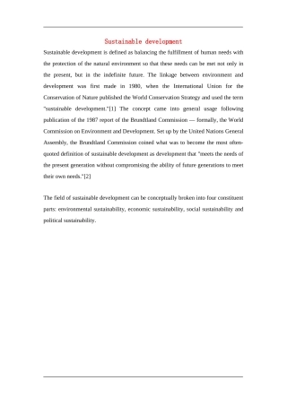 Sustainable development