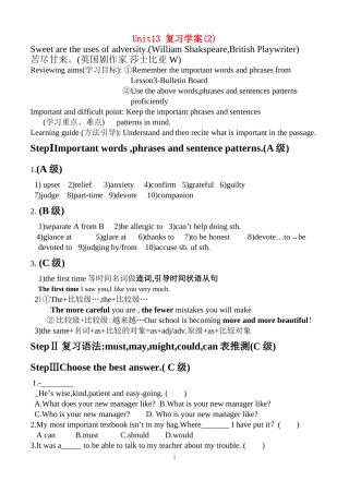 Unit13 复习学案2