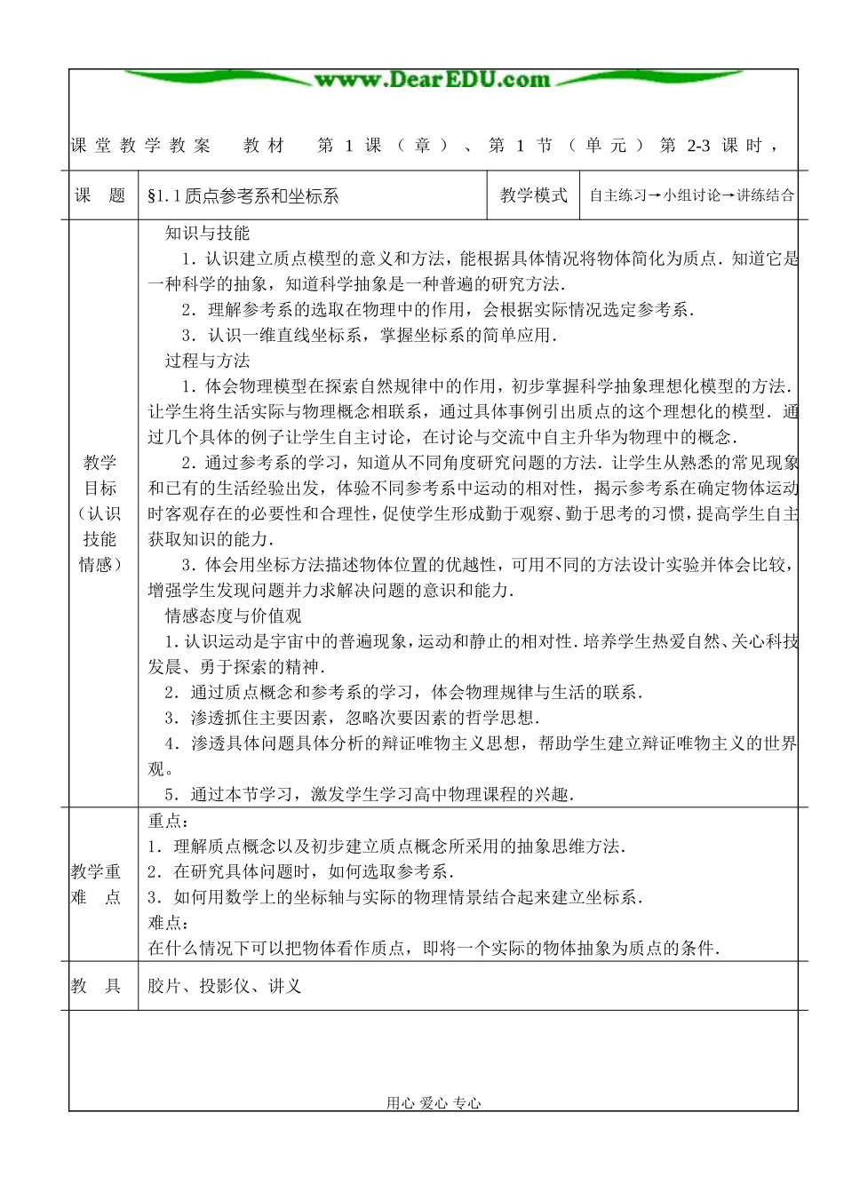 §1.1质点参考系和坐标系_第1页