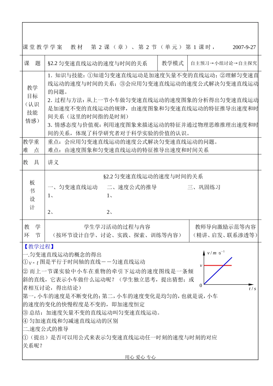§2.2匀变速直线运动的速度与时间的关系_第1页