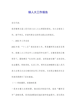镇人大工作报告-