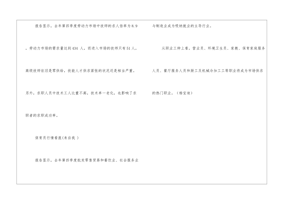 长春就业部门发布职业供求状况的分析报告_第3页