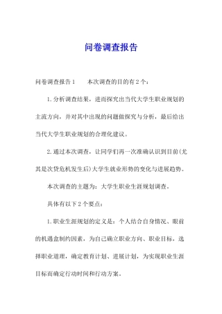 问卷调查报告