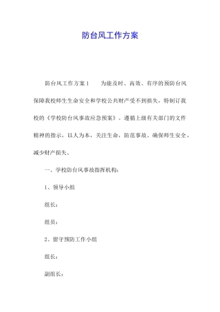 防台风工作方案