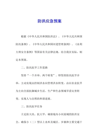 防洪应急预案