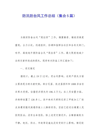 防汛防台风工作总结