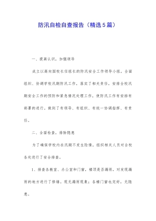 防汛自检自查报告