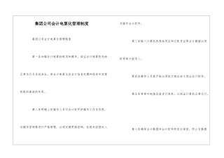 集团公司会计电算化管理制度--