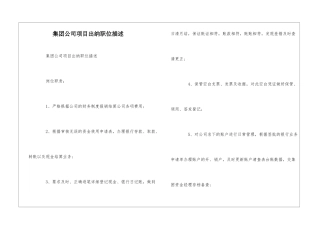 集团公司项目出纳职位描述--