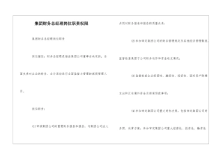 集团财务总经理岗位职责权限--