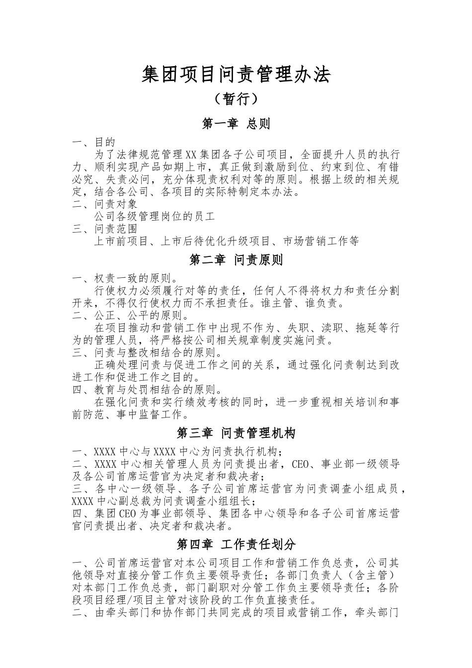 集团项目问责管理办法_第1页