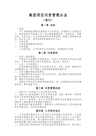 集团项目问责管理办法