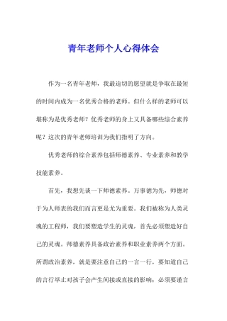 青年教师个人心得体会