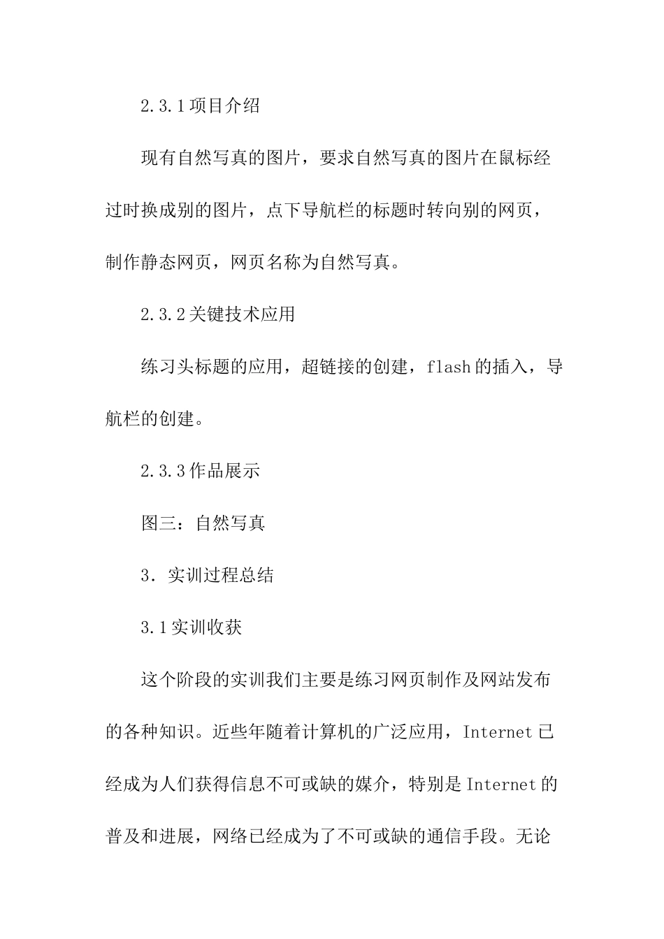 静态网页设计实训报告总结_第2页