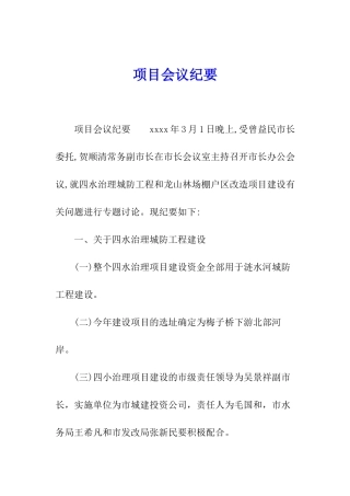 项目会议纪要