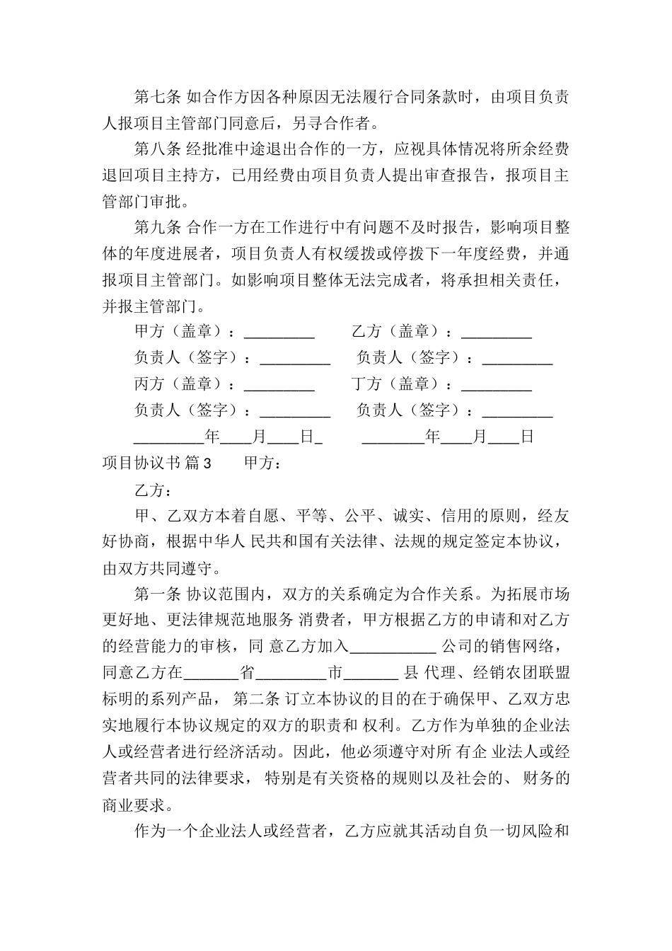 项目协议书四篇_第3页