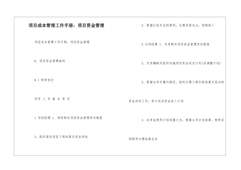 项目成本管理工作手册：项目资金管理--_第1页