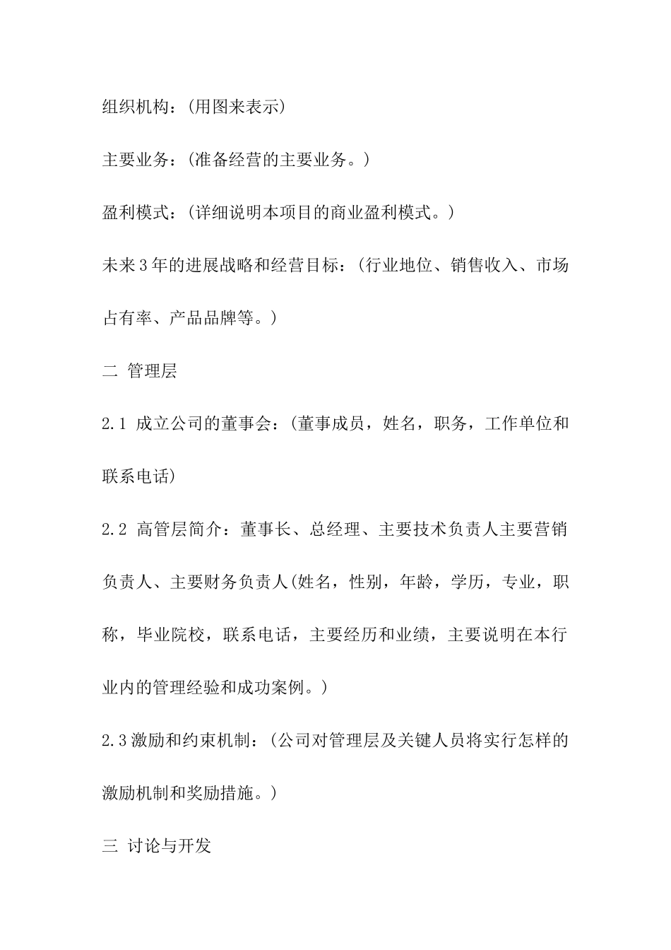 项目策划书模板_第3页