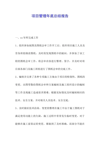 项目管理年底总结报告