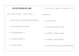项目负责人的职责