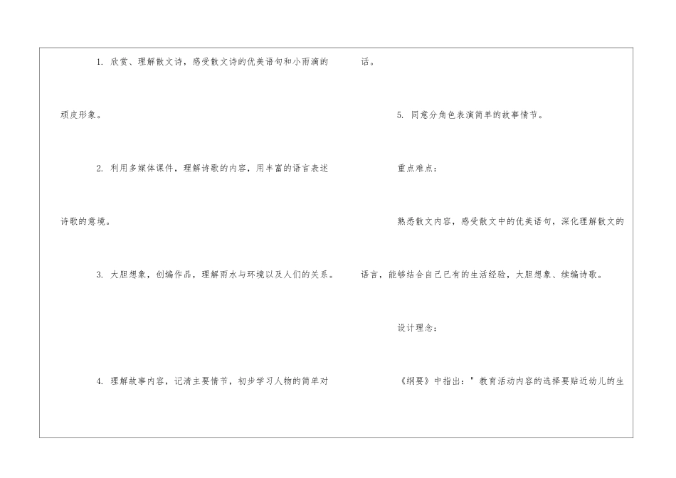 顽皮的小雨滴语言教案_第2页