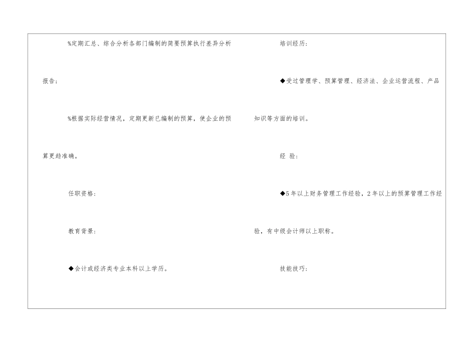 预算主管职位说明书--_第3页