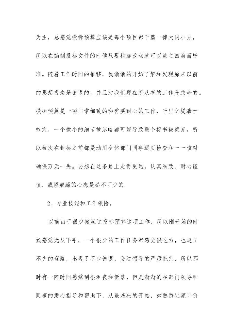预算员的工作总结_第2页