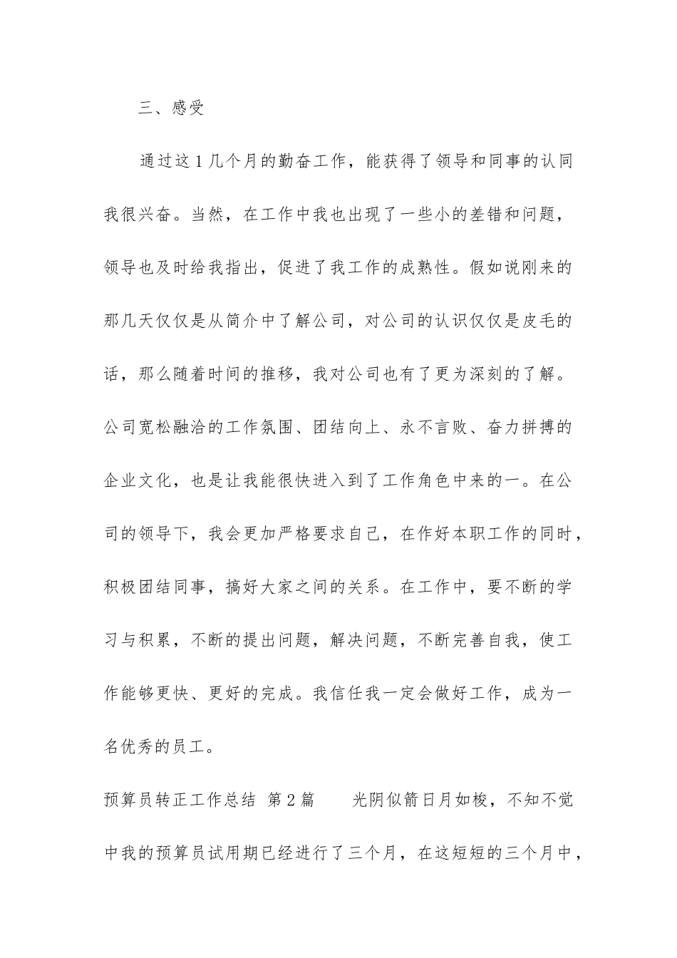 预算员转正工作总结_第2页