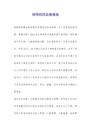 领导四风自查报告-