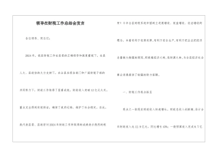领导在财税工作总结会发言