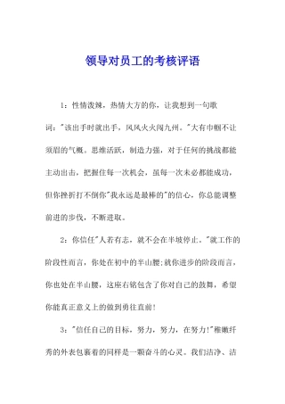 领导对员工的考核评语