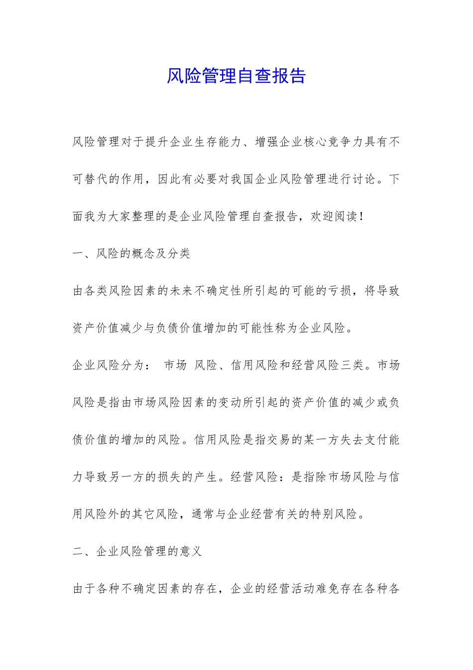 风险管理自查报告-_第1页