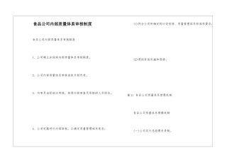 食品公司内部质量体系审核制度--