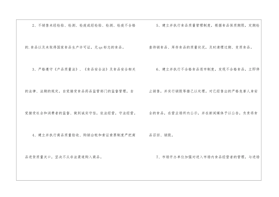 食品安全承诺书样本_第2页