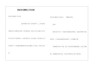 食品安全整改工作总结