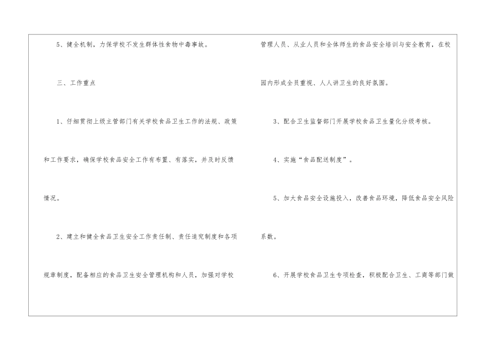 食品安全管理工作计划_第2页
