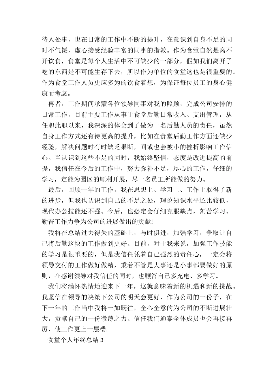 食堂个人年终总结5篇_第3页