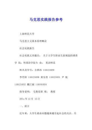 马克思实践报告参考