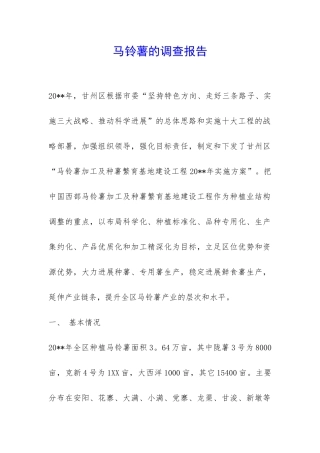马铃薯的调查报告-