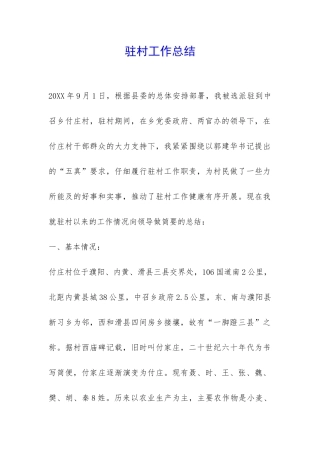 驻村工作总结-