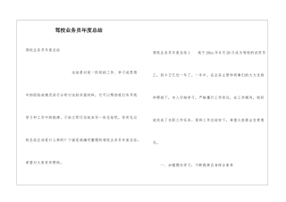 驾校业务员年度总结