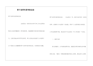 骨干教师年度考核总结