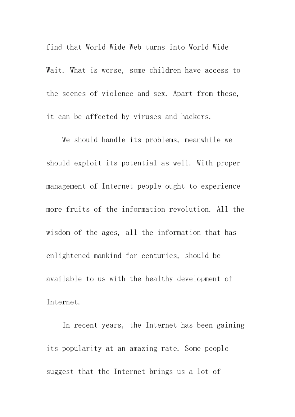 高一英语作文上网方面_第2页