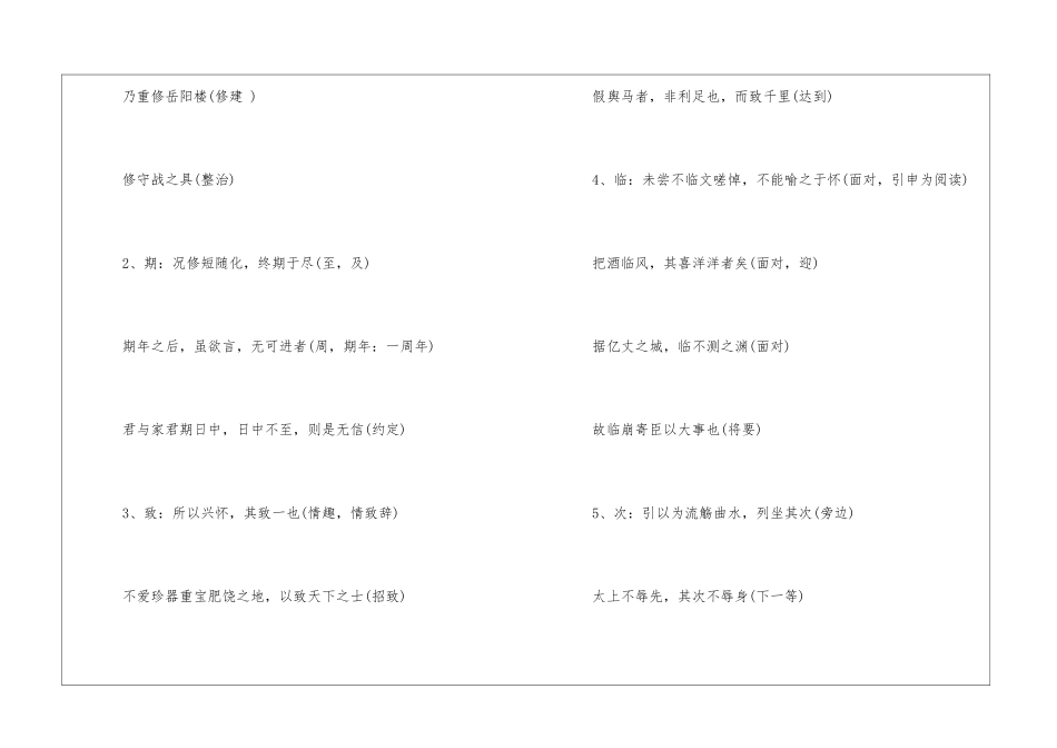 高一语文必修一兰亭集序知识点梳理2024-_第2页