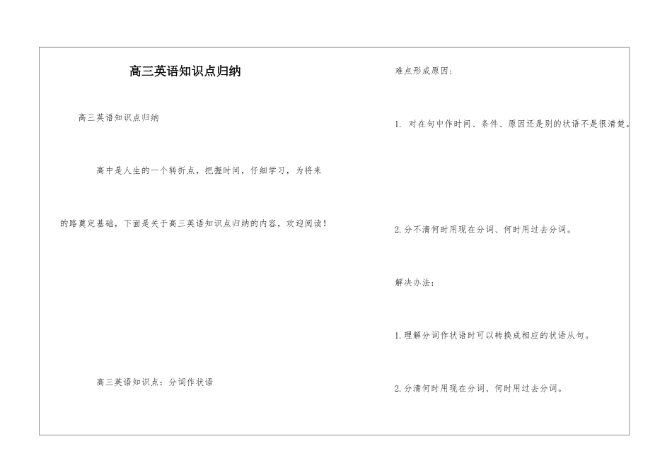 高三英语知识点归纳_第1页