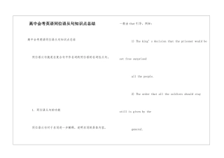 高中会考英语同位语从句知识点总结