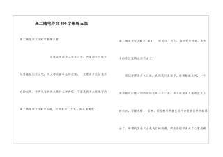 高二随笔作文300字集锦五篇