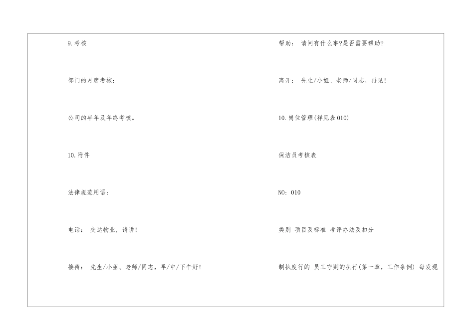 高校后勤物业保洁服务员岗位说明书--_第3页