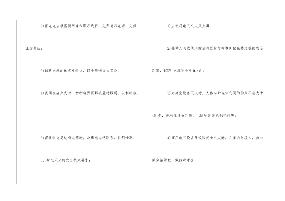高校后勤配电室发生火灾应操作程序与标准--_第2页